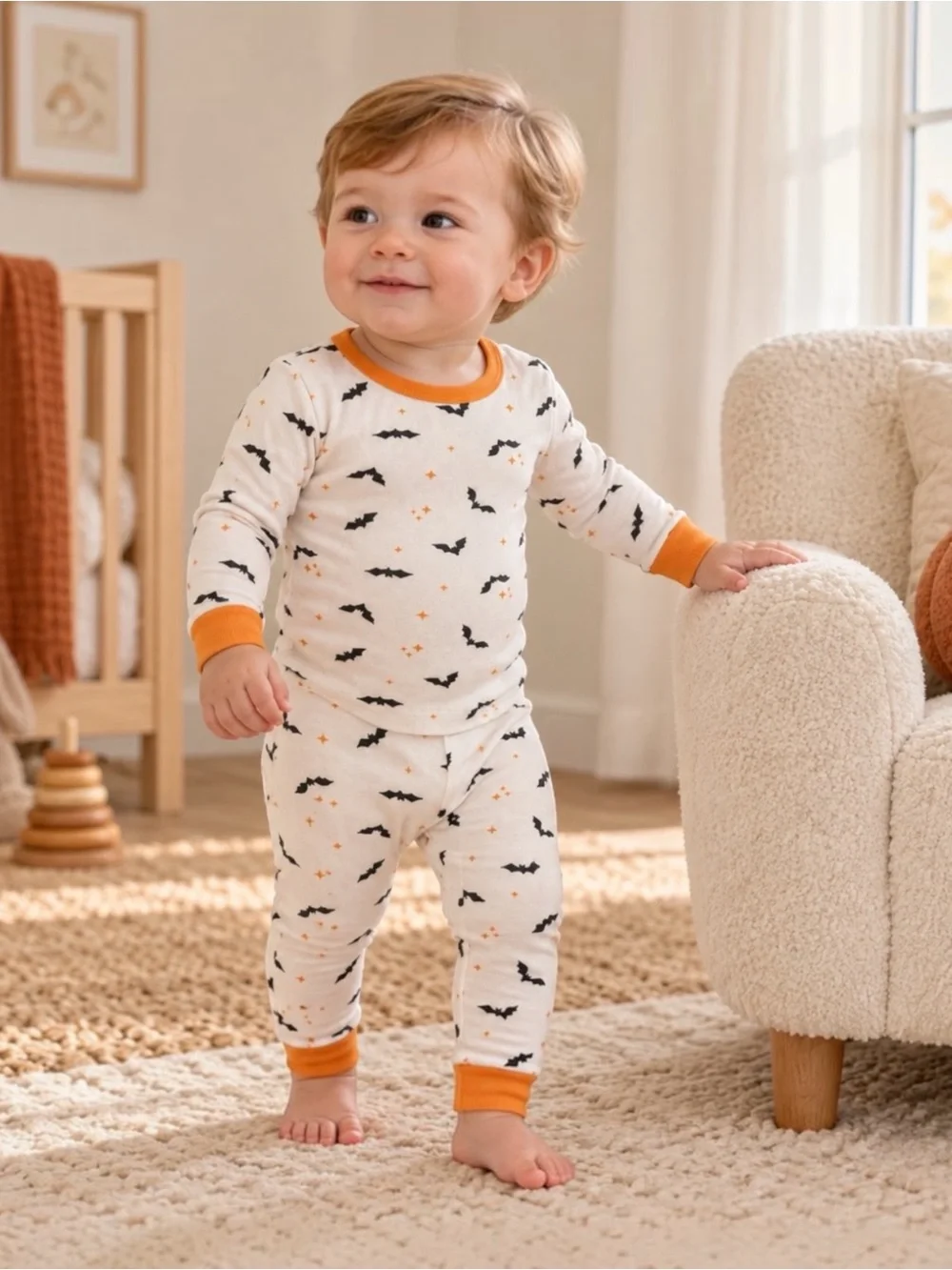 Chickpea Baby Boy 12M Halloween Pajamas 2 Sets Ghost Bat 100% Cotton